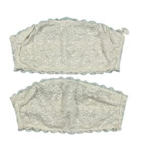 Cosabella (2) women's bandeau bras w/white lace overlay.